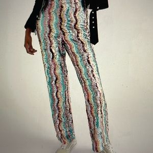 NWT Free People 70s Disco Flare Sequin Flare Pants